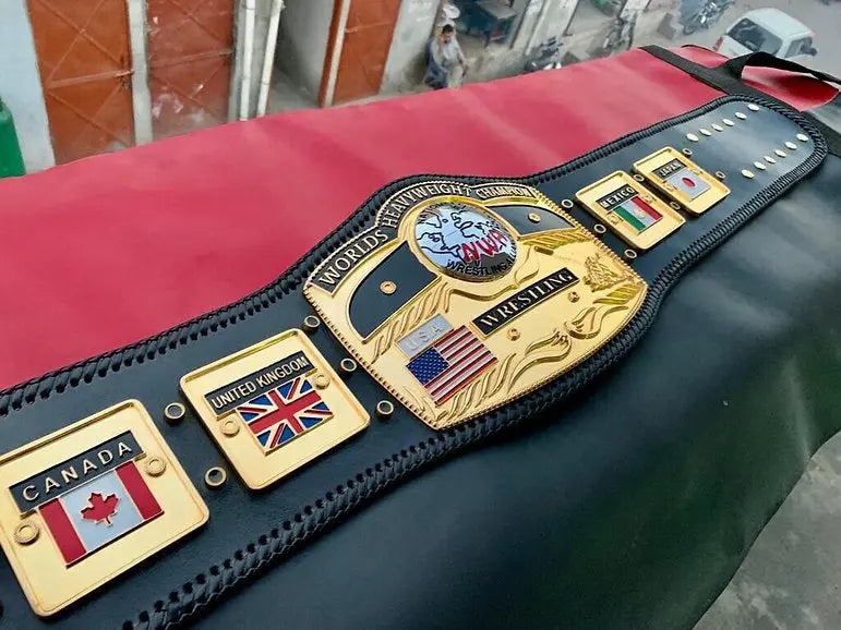 24K GOLD NWA Premium Domed Globe CNC Championship Belt