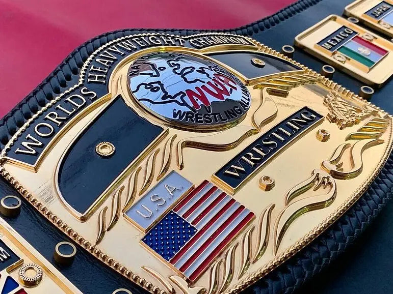 24K GOLD NWA Premium Domed Globe CNC Championship Belt